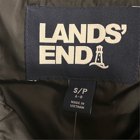 Lands' End Women's Black Puffer Vest Size S Quilted Lightweight Snap Pockets - Picture 8 of 9